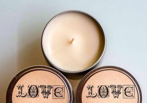 2oz Soy Wax Candle Gold Tin Love Horses Rustic Design